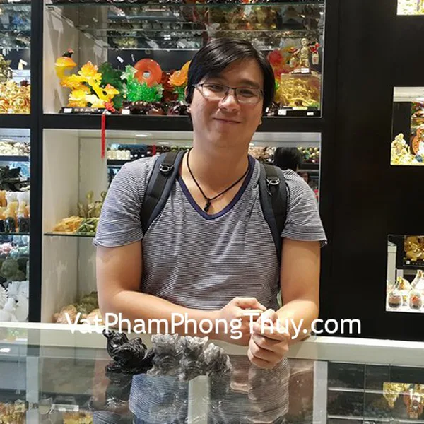 Anh Vinh - khách hàng mua cặp tỳ hưu thạch anh ám khói GM127 và thiềm hắc ngà GM156