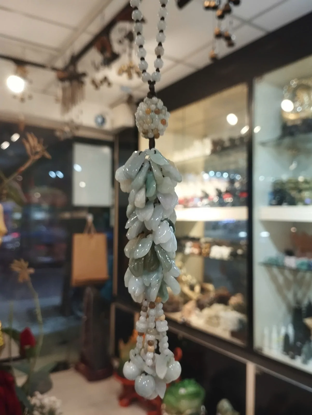 Ngọc bội treo xe đàn Ve phỉ thúy nhỏ S6141