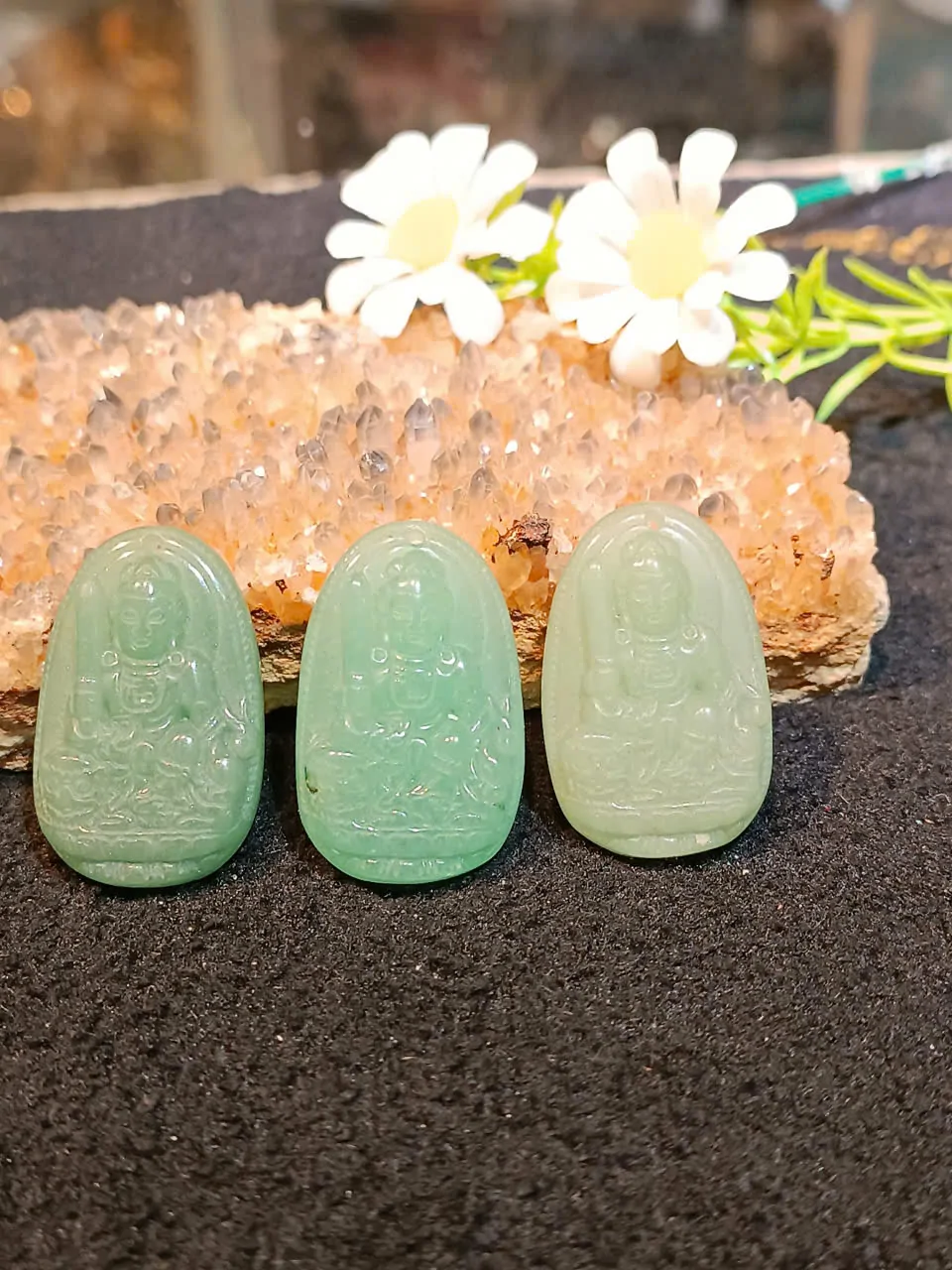 Phật bản mệnh đá ngọc đông linh xanh- Mẹo (Văn Thù Bồ Tát) S6338-3