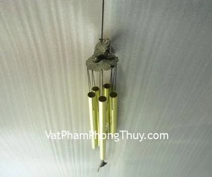Chuông gió rùa- 5 ống nhôm vàng FC1254