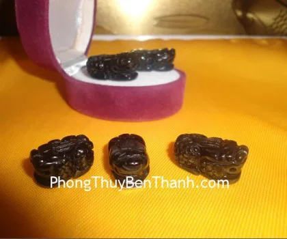 Mặt nhẫn Tỳ Hưu đá hắc ngà S447