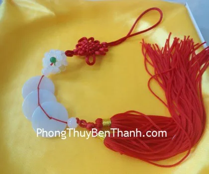 Ngọc bội treo 3 xu đá Miến Điện S255