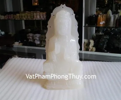 Quan công vàng cầm đao đứng trên đế thủy tinh - Phát tài quan công FC148A