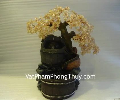 Cây tài lộc thạch anh vàng, phong thủy luân nhỏ FCA220
