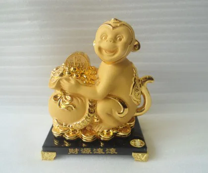 Khỉ tài lộc sa kim ôm tháp nguyên bảo - chiêu tài tấn bảo K034M