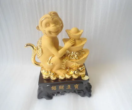 Khỉ tài lộc ôm tháp nguyên bảo đế gôc - chiêu tài tấn bảo FK055M