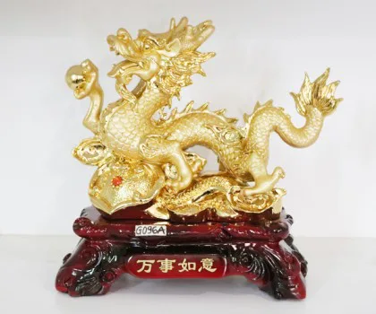 Rồng vàng trên như ý vàng - Vạn sự như ý G096A