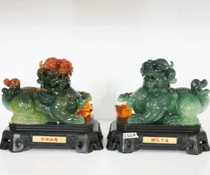 Tỳ hưu ngọc xanh chân có nén tiền như ý - Cát tường như ý/ Tài vận hanh thông G164A