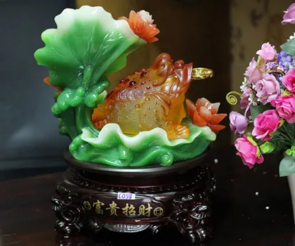 Thiềm thừ lưu ly cam trên đảo sen đế xoay - Phú quý chiêu tài C058A