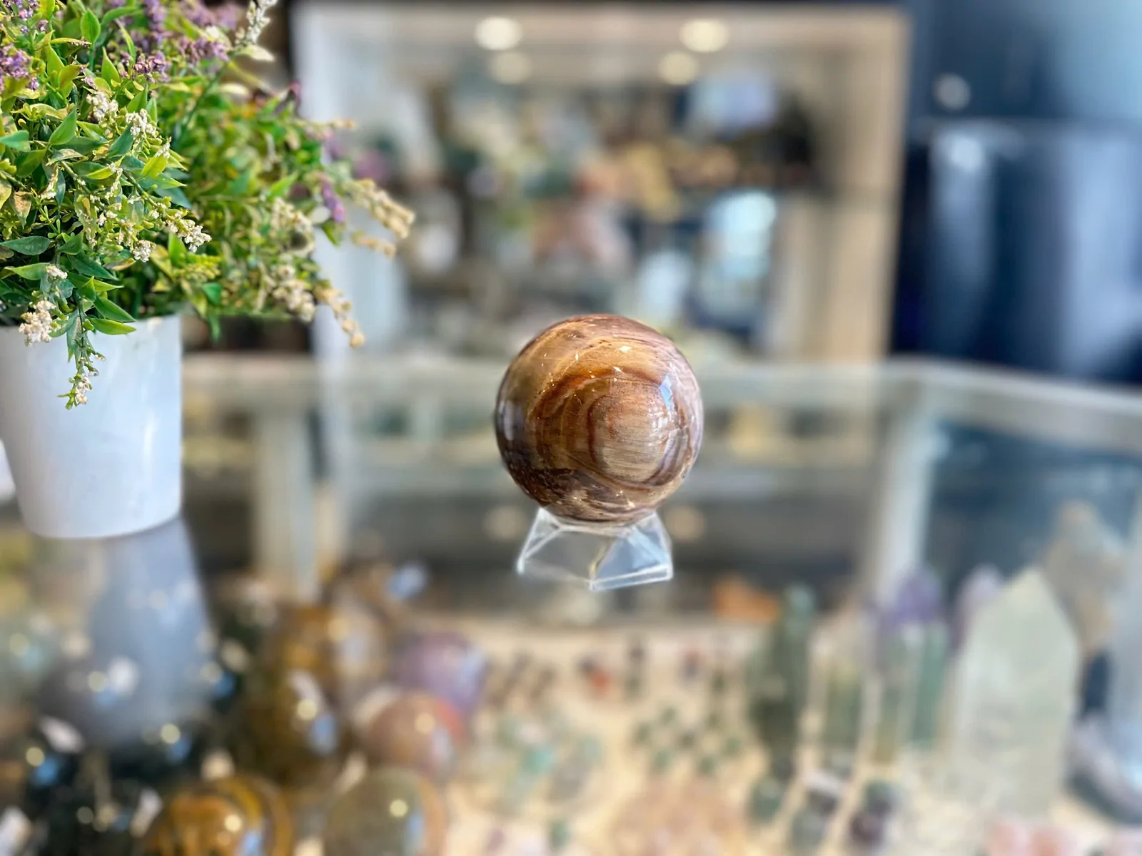 Quả cầu đá hồng vân (819.3gr) QC207-S1-2694