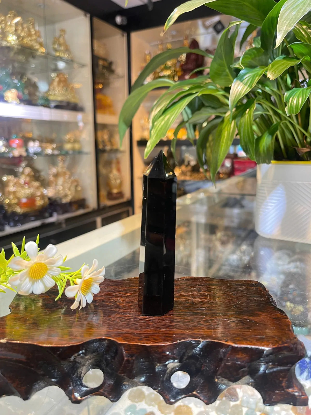 Trụ thạch anh đen (hắc ngà) HM058-114