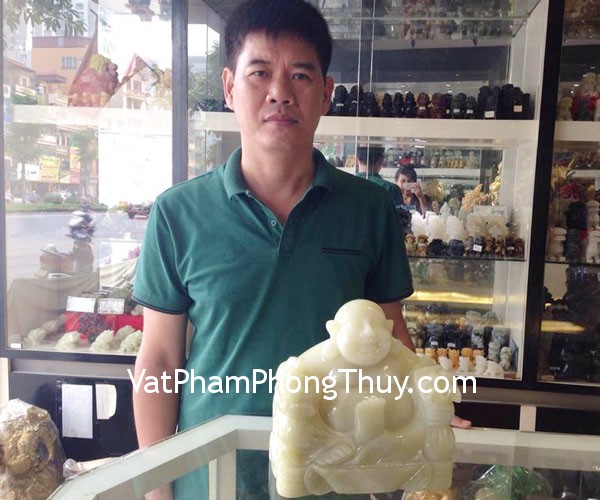 Anh Bình - khách hàng  mua phật di lặc cẩm thạch ngồi PDL-CTN