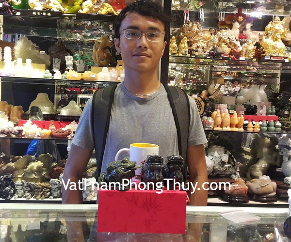Anh Nam - khách hàng mua cặp tỳ hưu bắc kinh đen BKD-S, thiềm thừ lam ngọc GM025 và hồ lô đồng trơn D208