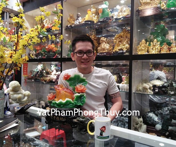 Anh Tuấn - khách hàng mua tượng cóc lưu ly C058A và cóc đá lam ngọc GM026