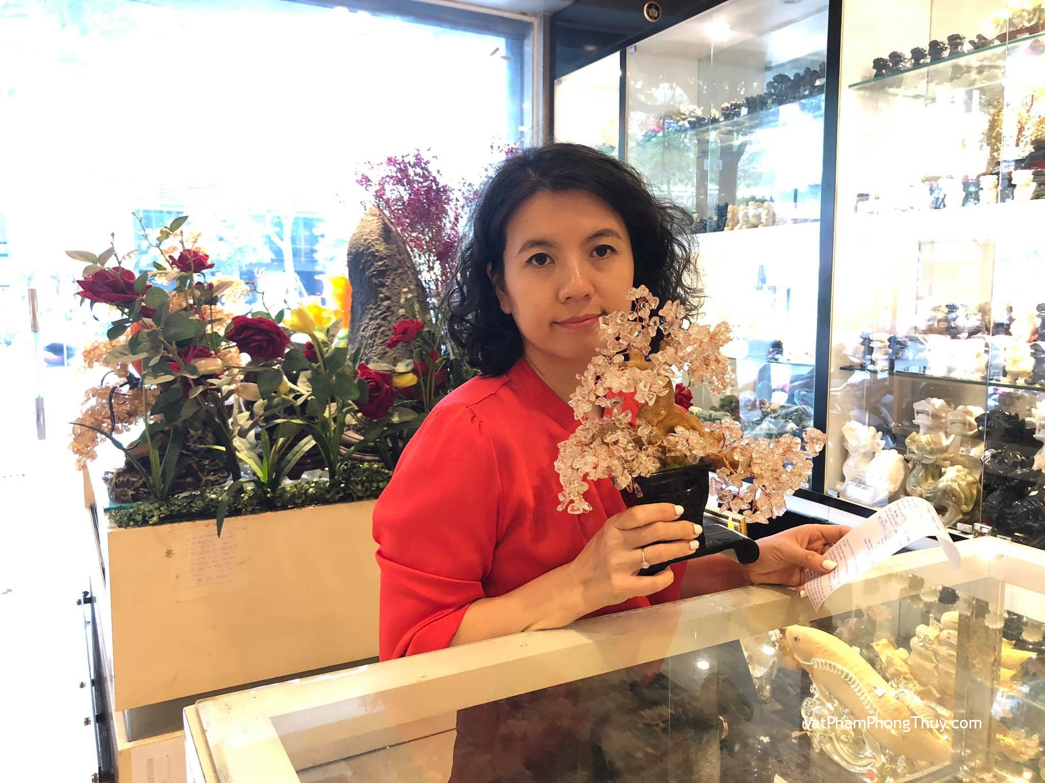 Chị Ly - Khách hàng mua Cây tài lộc thạch anh trắng  KC023.